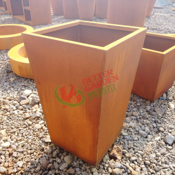 Corten Steel Square Planters: moderne metalen bloempotten voor tuinmode