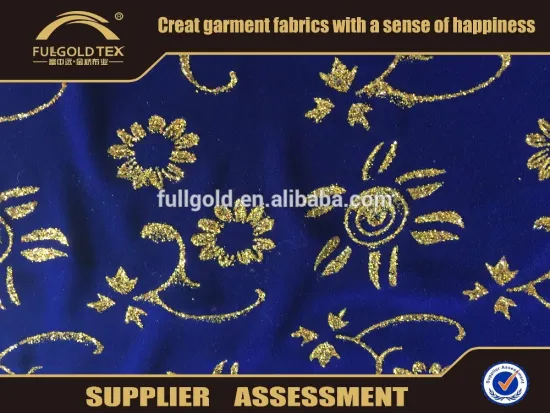 2016 new polyester micro velvet fabric metalic foil gold stamp in keqiao fullgold