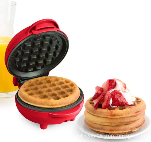 400W Individual Non-Stick Round Mini Waffle Maker with ETL Certificate for Breakfast Cakes
