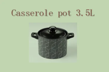 Black ceramic casserole dish with lid
