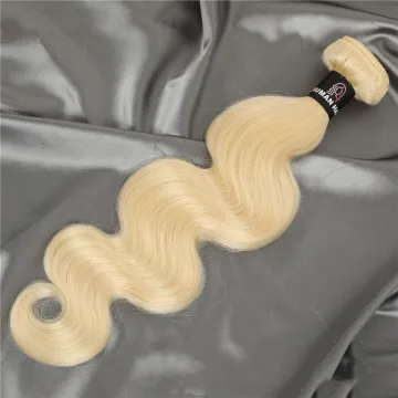 No tangle no shedding 613 color weft weave blonde double drawn blonde virgin russian hair