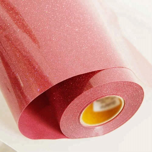 0.5x25m T-SHIRT ROSA SPARKLE GLITTER VINYL HEAT PRESS TRANSFER PAPER FILM STICKER