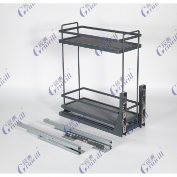 2-Tier Kitchen Cabinet Sliding Wire Drawer Baskets