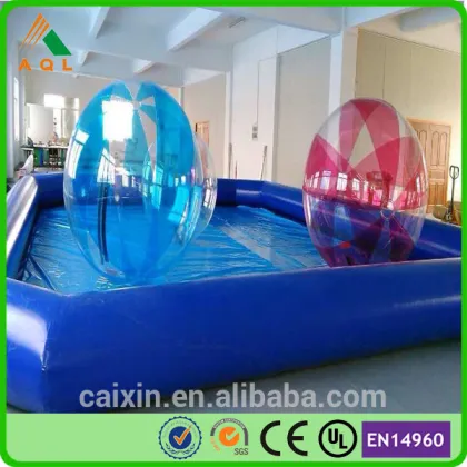 blue strip water walking balls