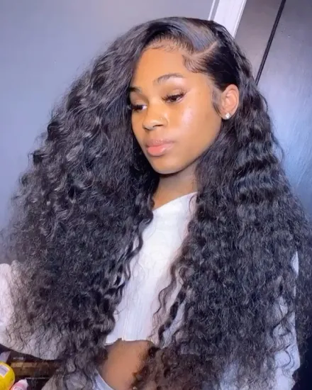 MegaLook 180% Density Unprocessed Original Real Human Long Hair Wig,13*6 transparent HD Lace Frontal Wig