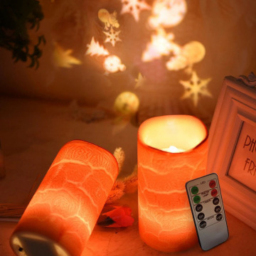 Rotary projection remote control red crack candle