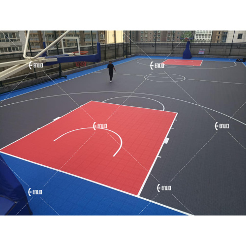 SES Anti-UV Sport Flooring กระเบื้องสำหรับสนามบาสเก็ตบอลกลางแจ้ง