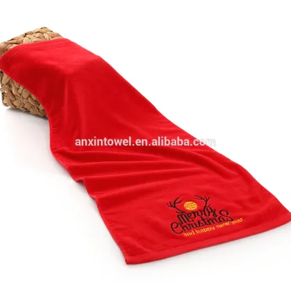 chinese manufacturers red thick cotton jacquard gift face towel
