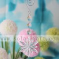 Pièces de lustre de prismes de cristal de perle de forme de fleur acrylique de 18CM