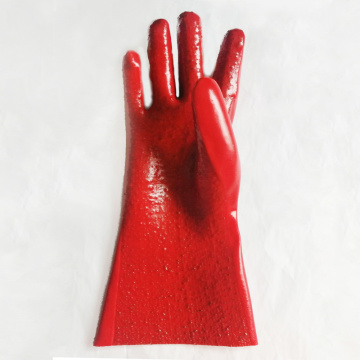 Guantes antideslizantes duraderos de PVC rojo Equipo de seguridad industrial