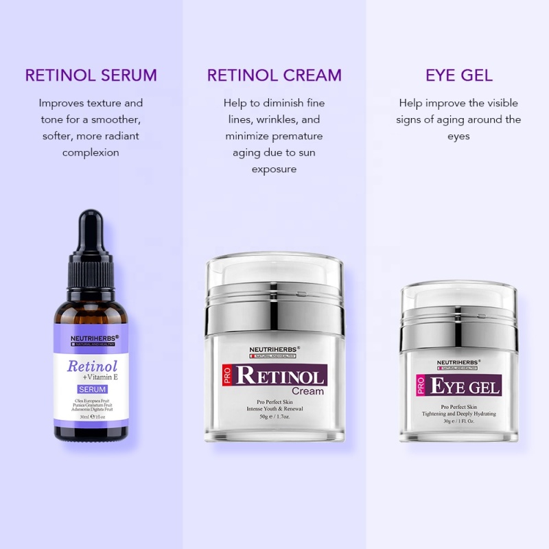Customized Logo 3 in 1 Anti-Aging Serum Retinol Skin Care Face Set