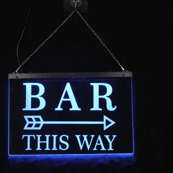 7 Colors Changeable LED Signboard for Bar - 3D Illusion Outdoor Night Light