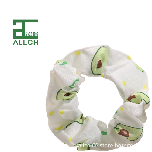 New Design Women Elastic Hairbands: ALLCH RTS Bright Color Scrunchy Soft Hair Fruit Pattern Bands Gift