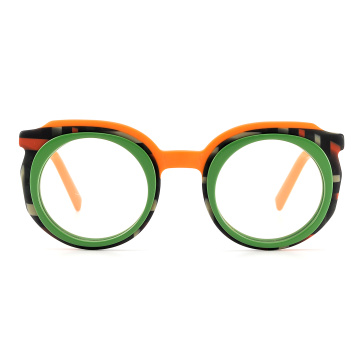 Lamination Acetate Frame For Man Round Lamination Acetate Glasses Frames Manufactory