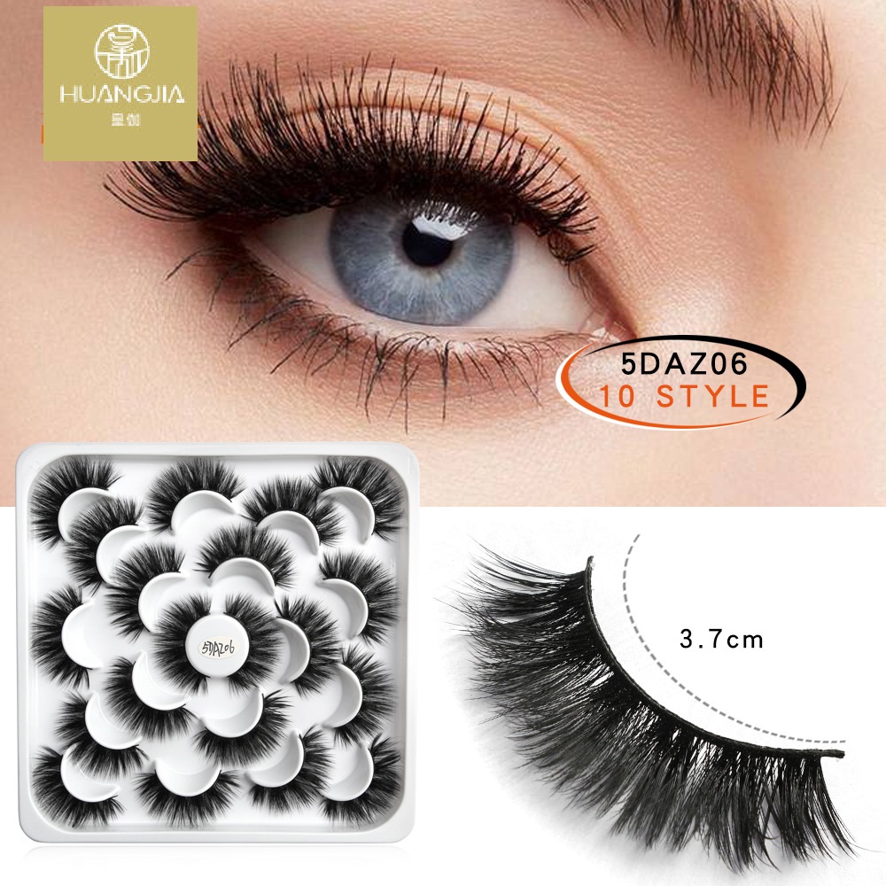 10 pairs 3D black faux mink false lashes