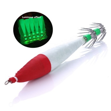LUMINOUS WOODEN SQUID JIG EGI SHRIMP HOOK FISHING LURE 105MM 6G