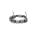 Modeschmuck Hämatit einstellbar gewebt benutzerdefinierte Schädel Charm Armband für Männer