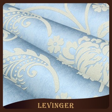Levinger Non-woven Decorative Beautiful Blue Floral Home Interior Wallpaper