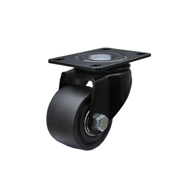 Hoog laadcapaciteit 700 kg Caster wielen met een diameter van 2,5 inch, een laag zwaartepunt en een laag profiel zwarte PP -bovenplaat