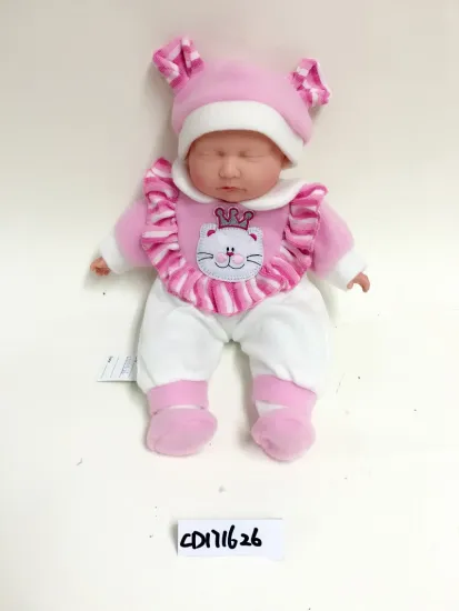 16" Close Eyes Pink Baby Vinyl Doll