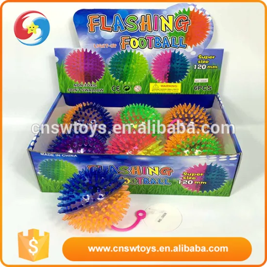China supplier colorful 6 pcs super size 12 cm flashing bounce ball