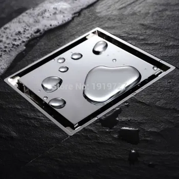 Bagnolux Luxuriy Design Deodorization Modern Style Brass 100mmx100mm Square Anti-odor Shower Floor Drain with Tile Insert Grate