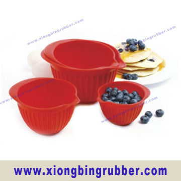 4pcs pre set flexible silicone mixing bowl
