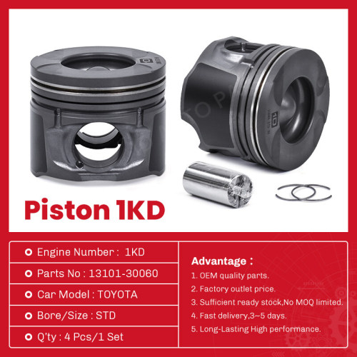 مجموعة المكبس 1KD 13101-30060 لقطع غيار محرك تويوتا