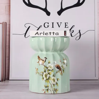 Lotus Flower Bird Ceramic Stool RZKL06-A/B