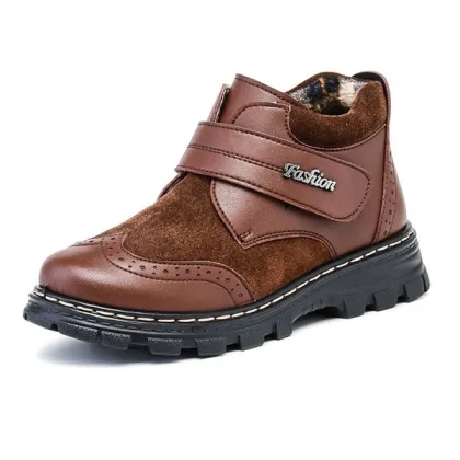 Kids shoes winter new style girls boys boots kids leather boots kids cotton boots