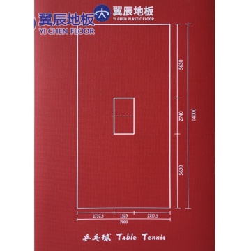 Lantai gelanggang tenis meja yang digunakan