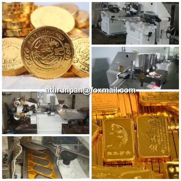 round or rectangular coin chocolate embossing and packaging machine