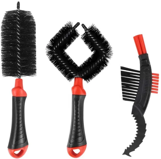 3-Pack Motorcycle & Bicycle Chain and Gear Cleaning Brush Set: Ultimate Maintenance Tool Kit