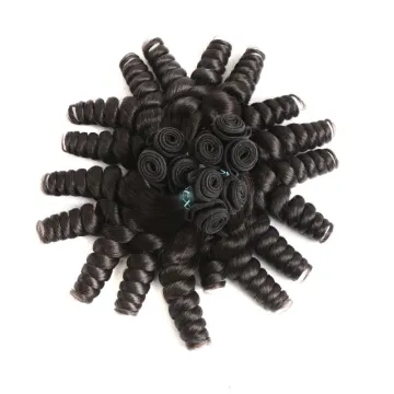 Double Drawn Virgin Cuticle Aligned Funmi Curl Pissy Curl Pixie Curly Egg Curl Magic bouncy Curl Brazilian Human Hair Bundles