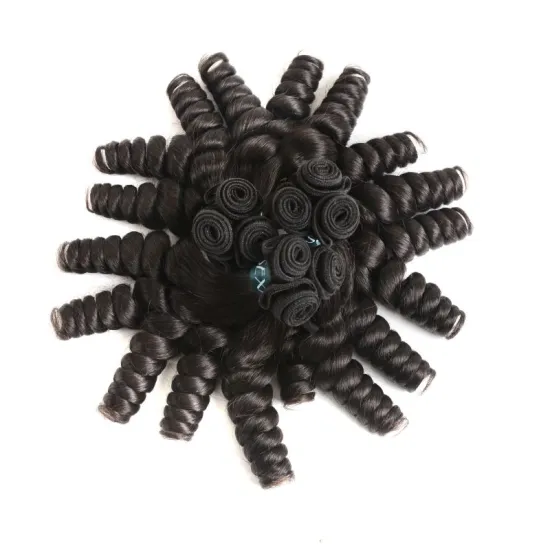 Double Drawn Virgin Cuticle Aligned Funmi Curl Pissy Curl Pixie Curly Egg Curl Magic bouncy Curl Brazilian Human Hair Bundles