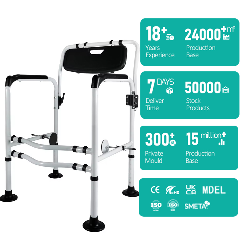 Adjustable Height Assistive Bathroom Safety Equipment Recovery Nursing Luxury Accord with Ergonomic Armrest Toilet Seat Risers1