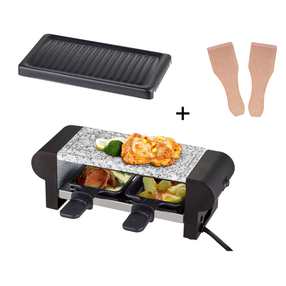 2 Non-stick pans Indoor electric BBQ raclette party grill