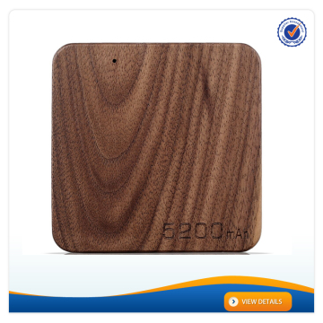 AWC909 Fashion Pure Walnet and Beech Wood Power Bank 5200mah Smart Charger for Mobile Phone Battery Charger