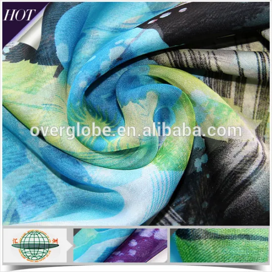 Hot Sale High Quality 100% Polyester Silky and Shiny Chiffon Printed Fabric for Lady Dress