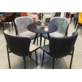 Metal Frame Upholstered Fabric Dining Chair