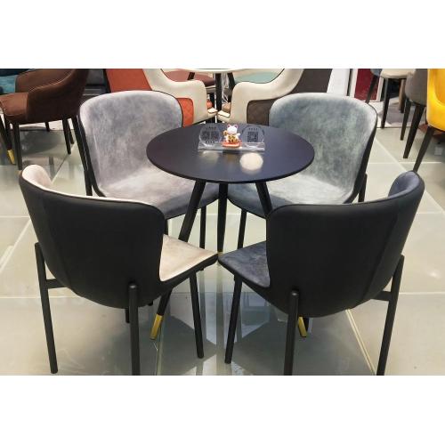 New Modern Luxury Furniture Dining Chair Metal Frame Upholstered Fabric Dining Chair Manufactory