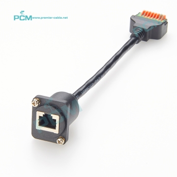 CAT5e D-Type RJ45 Jack to Terminal Breakout Board Block Panel Mount Cable Adapter