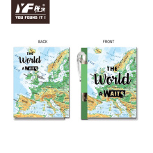 Custom map cover scrapbook with pen