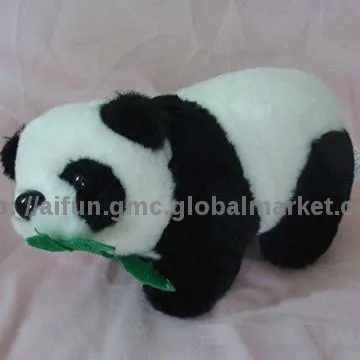 Chinese Panda eating bamboo soft toys