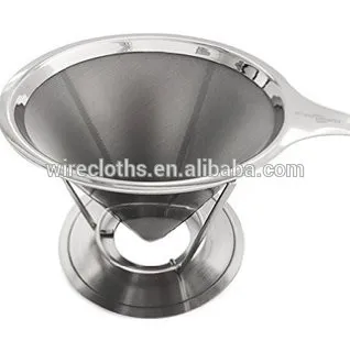 stainless steel pour over coffee dripper cone for 2-4 cups