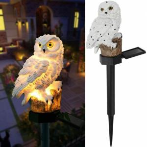 Lampu LED Solar Resin Owl dengan taruhan