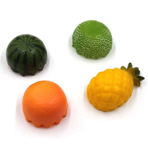 Nouveau Beau Fruit Artisanat Résine Flatback Cabochons Doux Pastèque Ananas Orange Maison De Poupée Alimentaire Slime Charmes Fée Jardin Décor