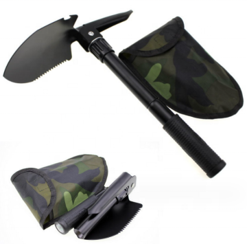 Whole Carbon Steel Multi-Function Upfolding Shovel for Farming: Complete with Handle - Wholesale Available