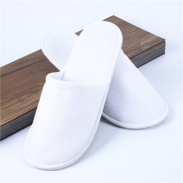 White Velvet hotel slippers