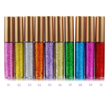 Custom Private Label Waterproof Longlasting Liquid Colorful Glitter Eyeliner
